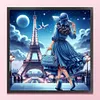 【Limited Stock Sale】Eiffel Tower And Girl In Blue Dress-11CT Stamped Cross Stitch 50*50cm/19.69*19.69in tapestrymarket