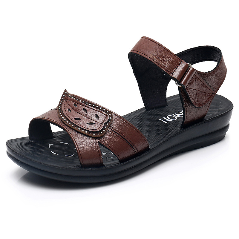 Senior & Elderly Womens Sandals And Slippers With Soft Bottom Velcro