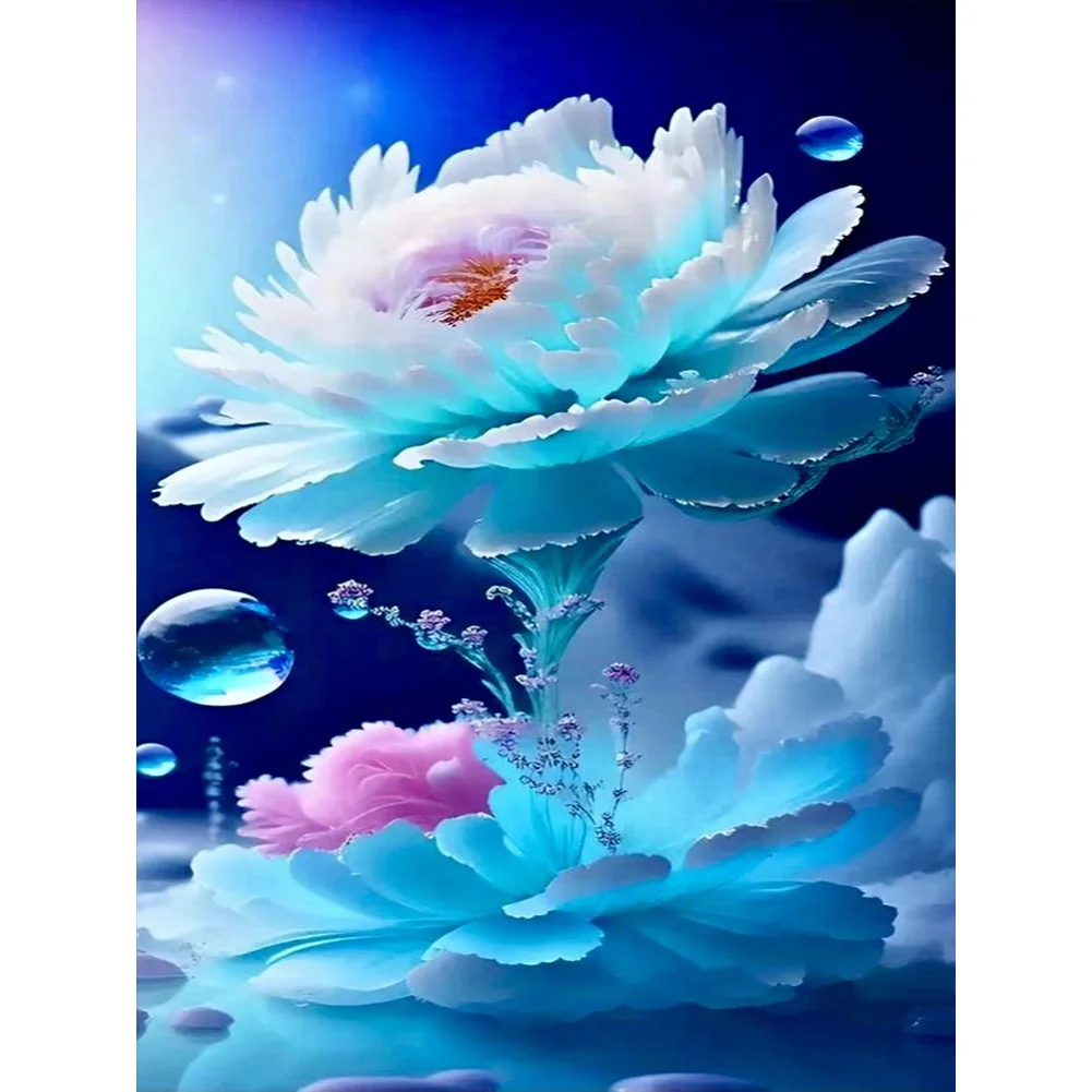 Full Round Diamond Painting - Snow Lotus(Canvas|30*40cm)
