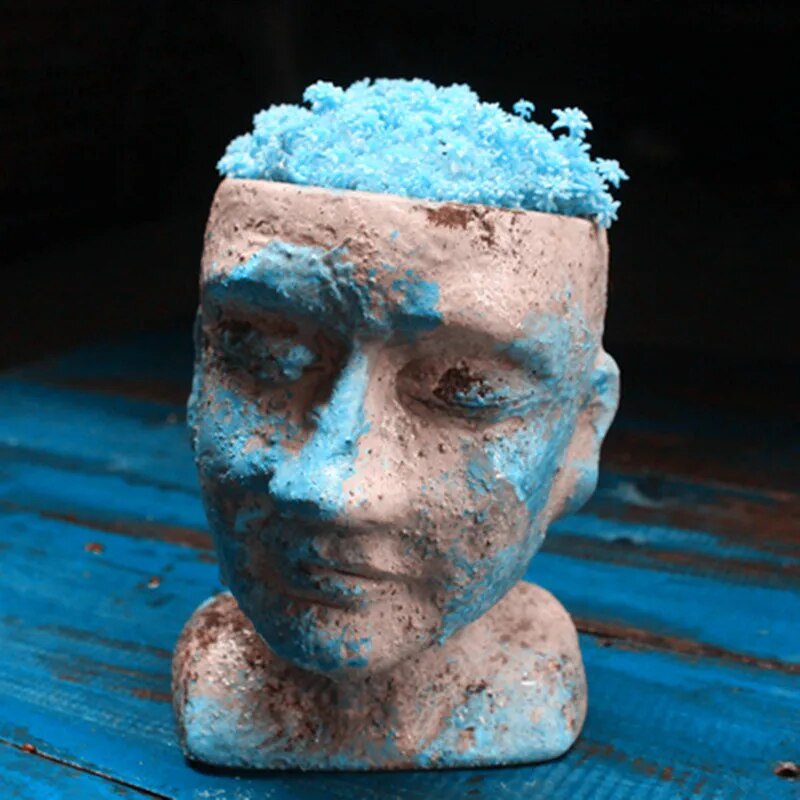 3D Big Human Face Vase for Garden, Candle Holder, Silicone Resin Molds, Concrete Clay Art Craft, Flower Pot, Planter Mould