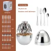 24-Piece Stainless Steel Cutlery Holder, Serves 6, Durable Home Kitchen Cutlery Set, Perfect as a Christmas Gift