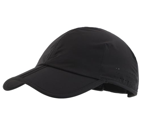 Home Prefer Foldable Sports Cap Reflective Performance Running Hat Quick Dry Workout Hat Athletic Fitted Cap for Men & Women