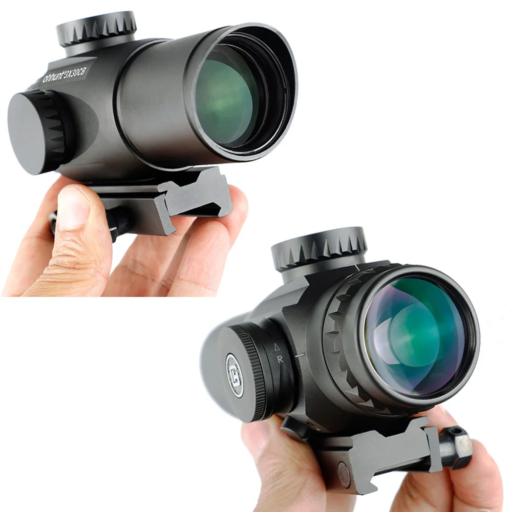 ohhunt ® Tactical Sight Glass Etched Reticle Red Green Illuminated 3x Prism Scope