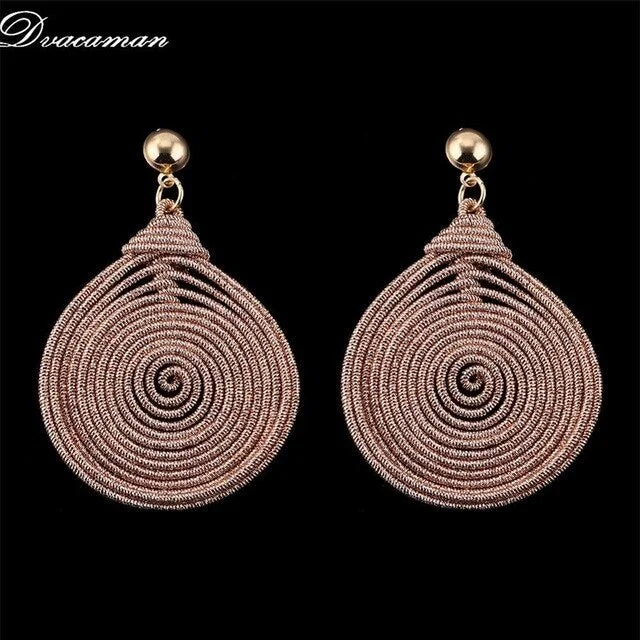 Dvacaman Bohemain Multilayer Round Alloy Drop Earrings Women 2019 New Trendy Maxi Earrings Statement Jewelry Party Gifts Female