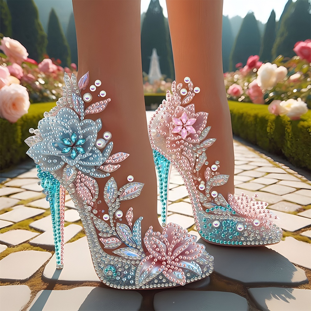 Exquisite High Heels 30*30cm(canvas) special shaped drill diamond painting