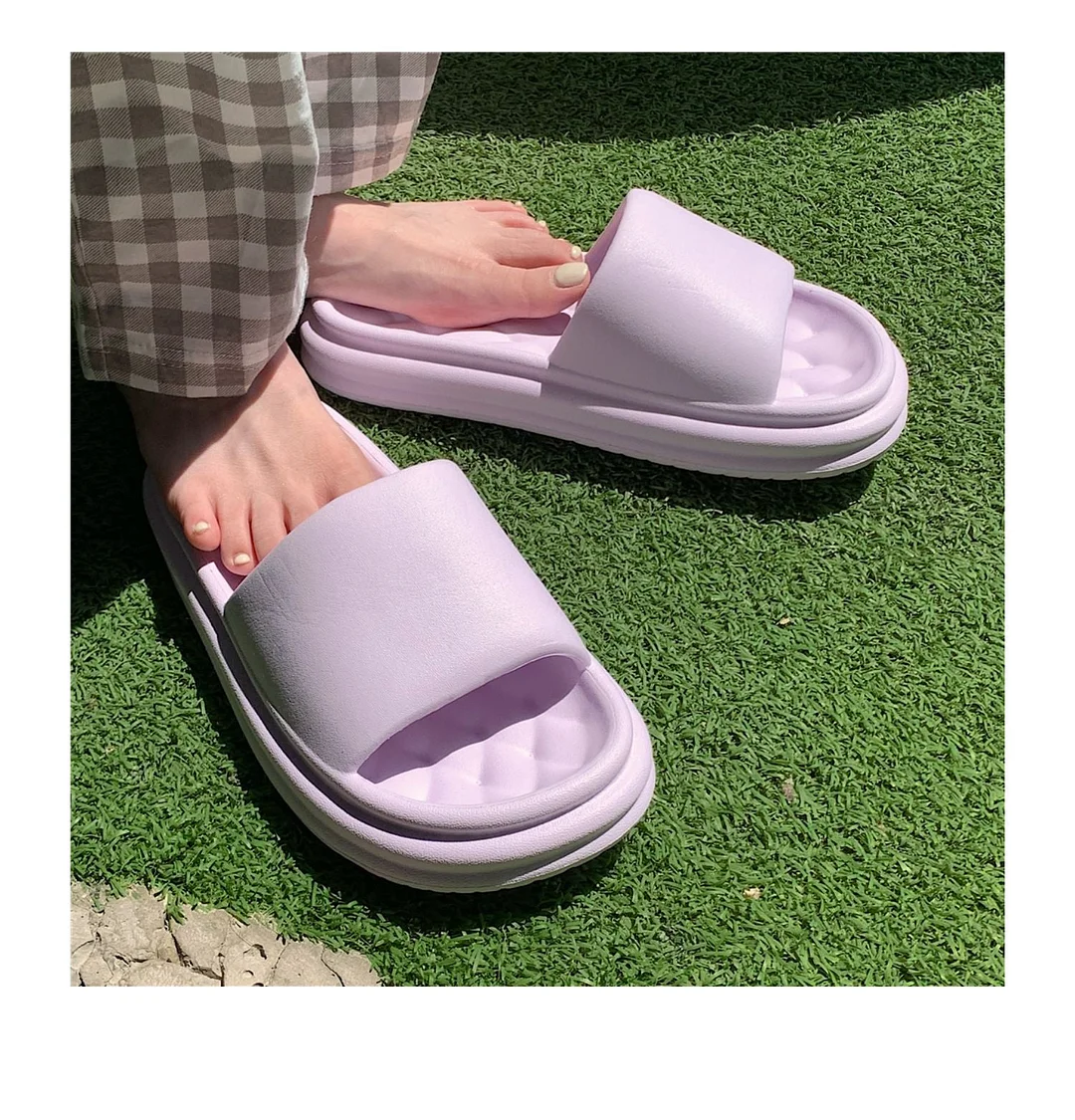 2021 Summer Sneakers for Home Comzy Soft EVA Household Slippers for Women Thicken Platform Antislip Flats Outdoor Woman Shoes