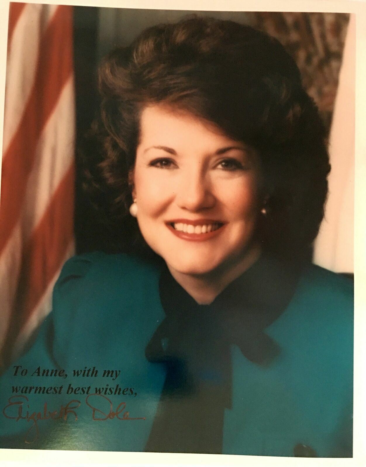 Elizabeth Dole Signed 8x10 Photo Poster painting  SHIP Bob Dole Autograph Auto