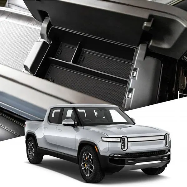 Teslasy Center Console Organizer Tray for Rivian R2 2026+ & R1T R1S Armrest Storage Box