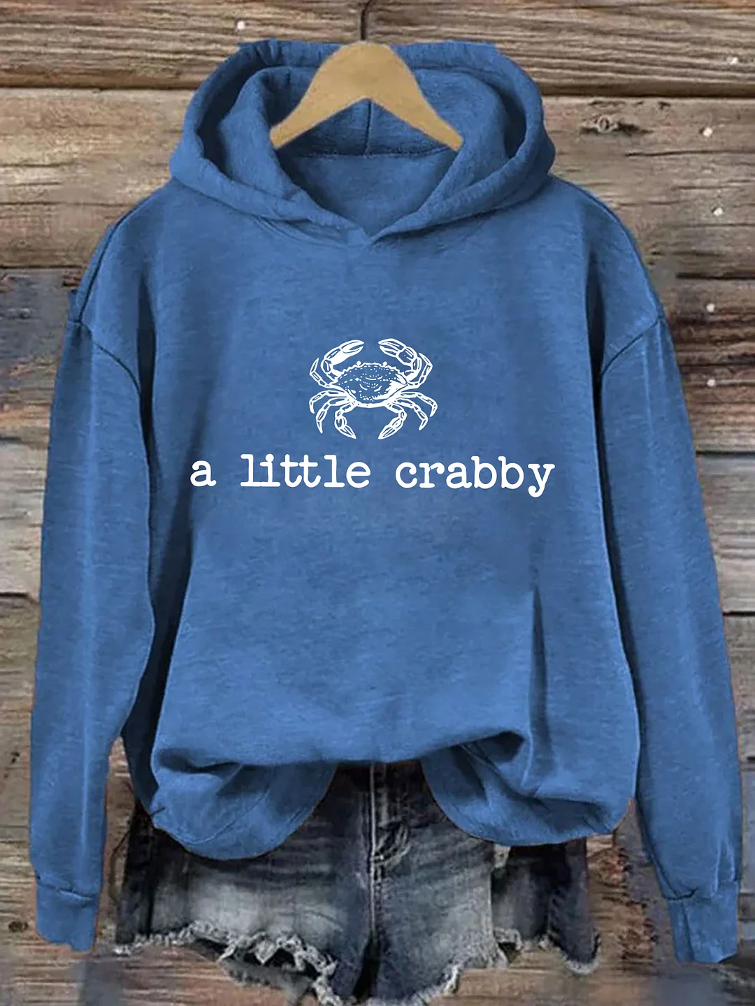 Minimalist Beach A Little Crabby Funny Meme Hoodie