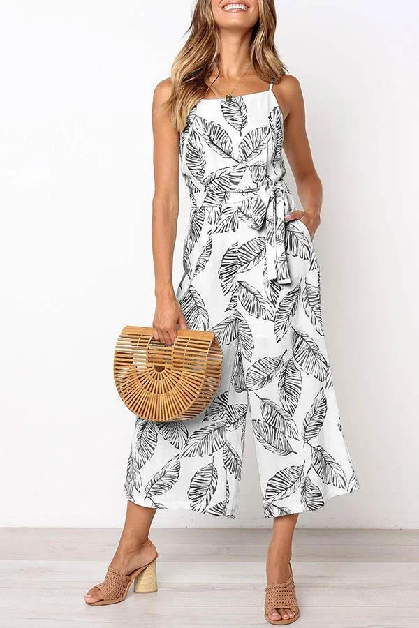 Womens Spaghetti Straps One-piece Jumpsuit-Allyzone-Allyzone