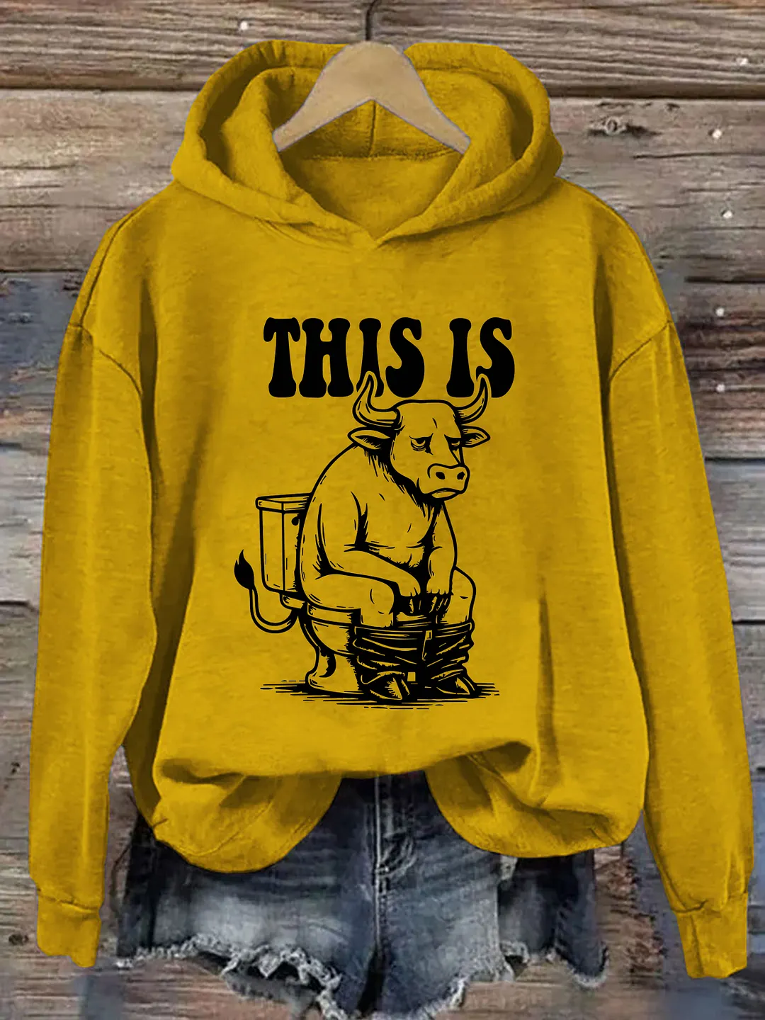 This Is Bull Is Sitting On A Toilet Hoodie
