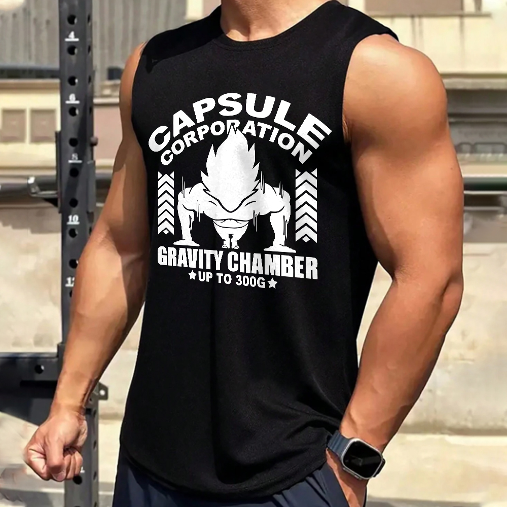 Men's Casual Anime Printed Fitness Tank Top