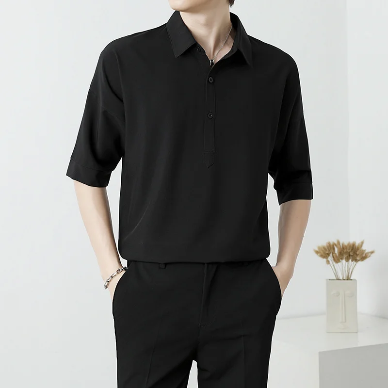 Ueong Men's Polo Short-Sleeved Shirts, Casual Breathable Lapels, Slimming And Stylish Vintage T-Shirts For Men.