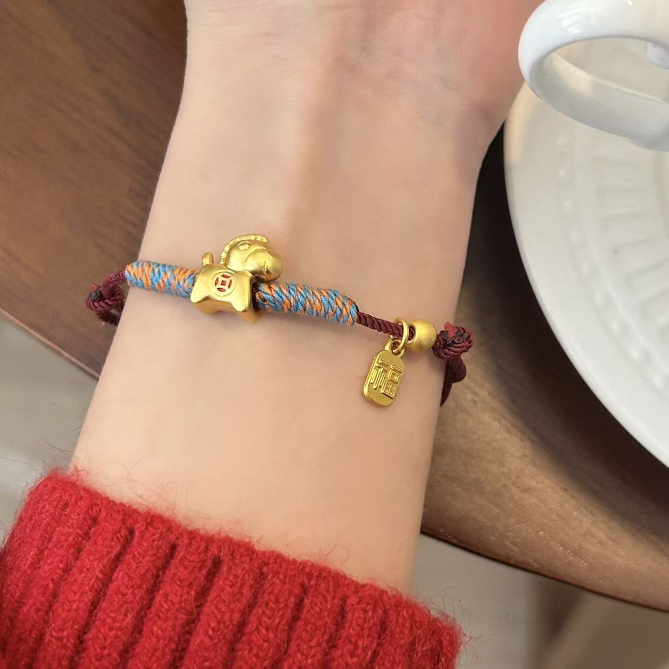 New Year Horse Year woven bracelet lucky charm for your birth year wishing you wealth and good fortune red rope bracelet cultural and creative jewelry auspicious horse
