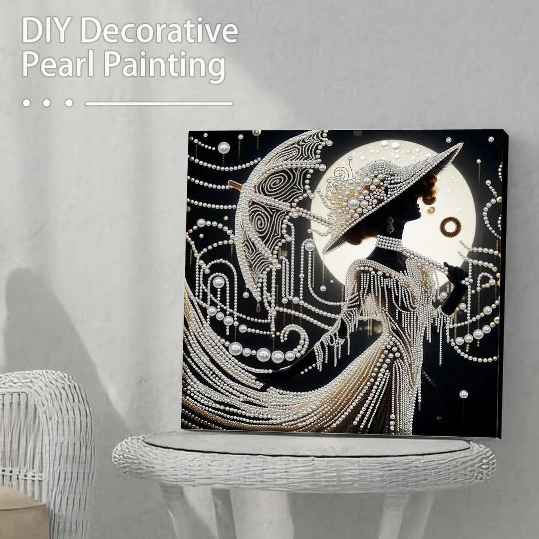 Art Deco Pearl Lady DIY Pearl Art Diamond Painting 30x30cm for Home Wall Decor