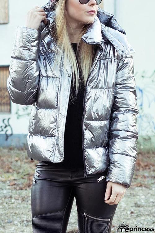 Silver Puffer Jacket