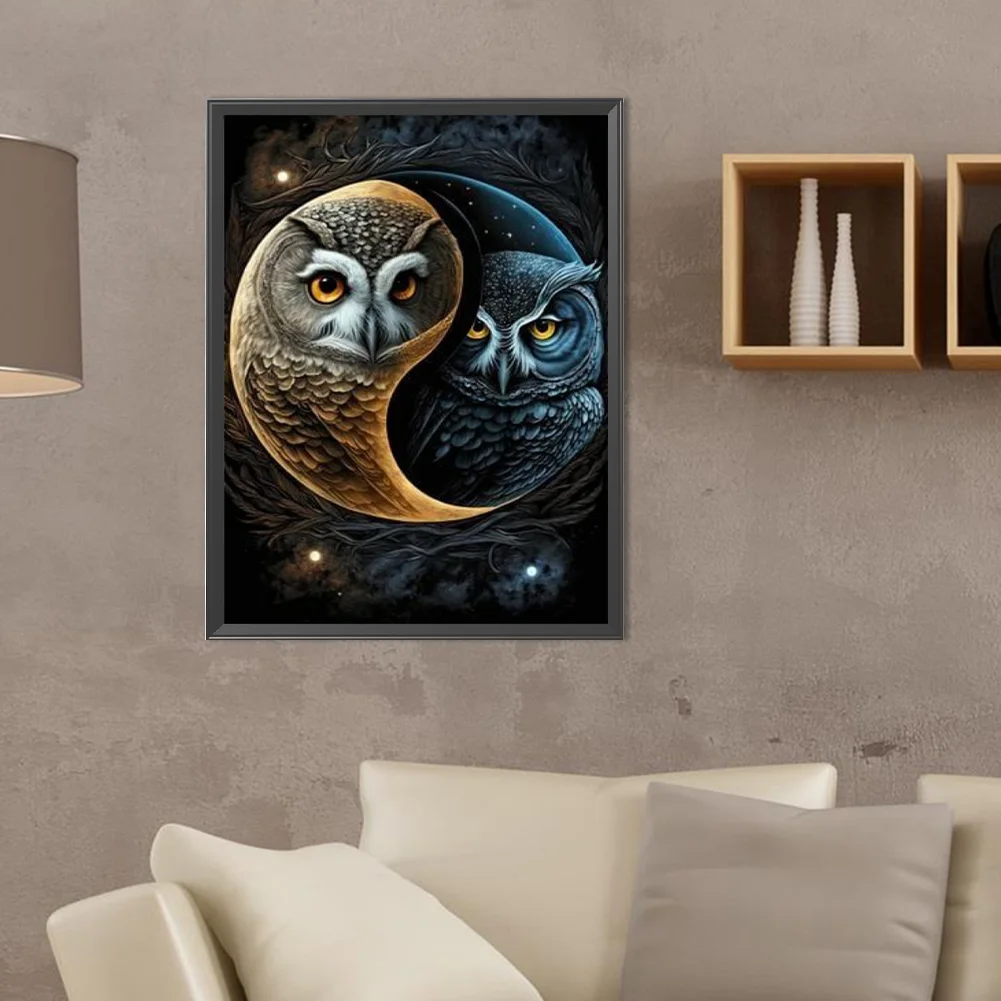 Full Round Diamond Painting 30*40cm - Yin Yang Eagle