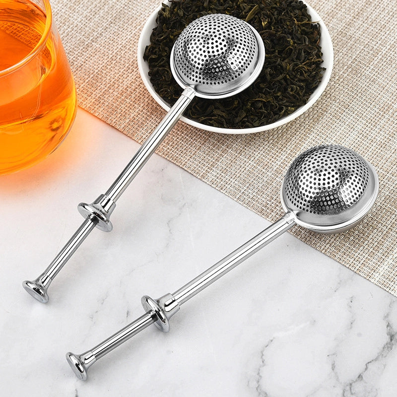 304 Stainless Steel Tea Strainer Spherical Push-type Tea Maker Retractable Tea Strainer Tea Ball Tea Filter