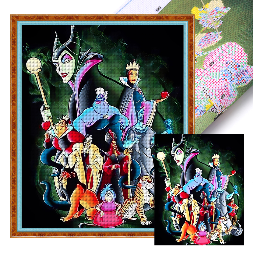 Disney Villains Full 11CT Pre-stamped Canvas(45*55cm) Cross Stitch