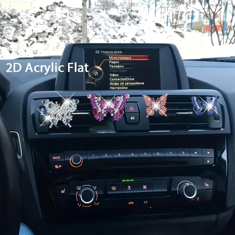 4pc Butterfly DIY Diamond Painting Car Air Vent Clip Air Freshener for Adult