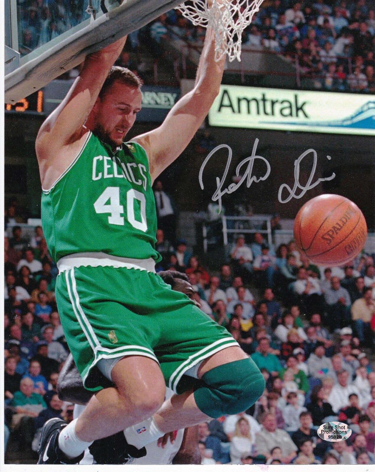 DINO RADJA BOSTON CELTICS HOF 18 ACTION SIGNED 8x10