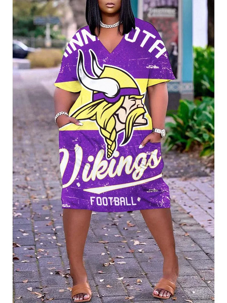 Minnesota Vikings
Limited Edition V-neck Casual Pocket Dress
