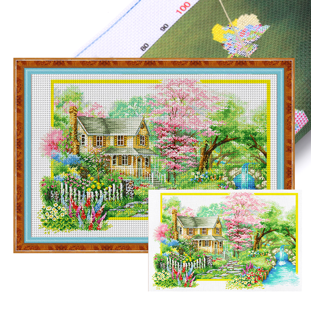 Four Seasons Home-Spring Partial 11CT Pre-stamped Canvas(85*60cm) Cross Stitch(backstitch)