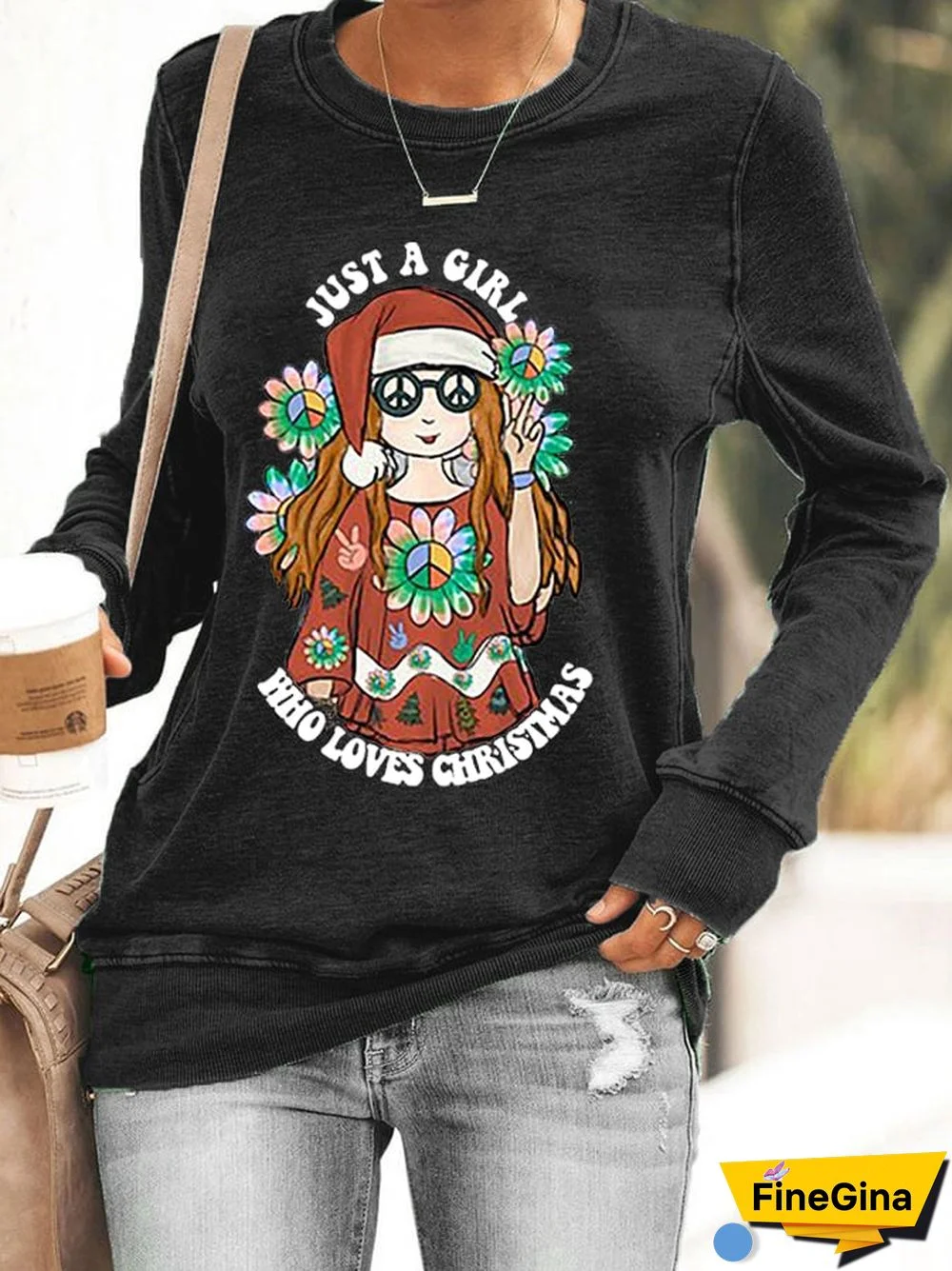 Women's Just A Girl Who Loves Christmas Casual Sweatshirt