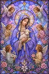 Luxury AB Velvet Diamond Painting Kit - Stained Glass Madonna