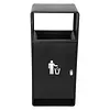 [US Local Warehouse] Commercial Outdoor Trash Can Decorative Trash Container with Lid for Park Garden