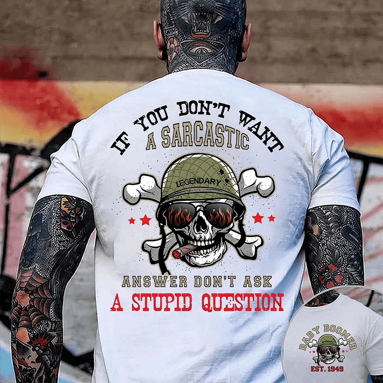 BOOMER Personality Customize Year T-shirt 100% Cotton Sweatshirt, Sarcastic Answer Warning Tee