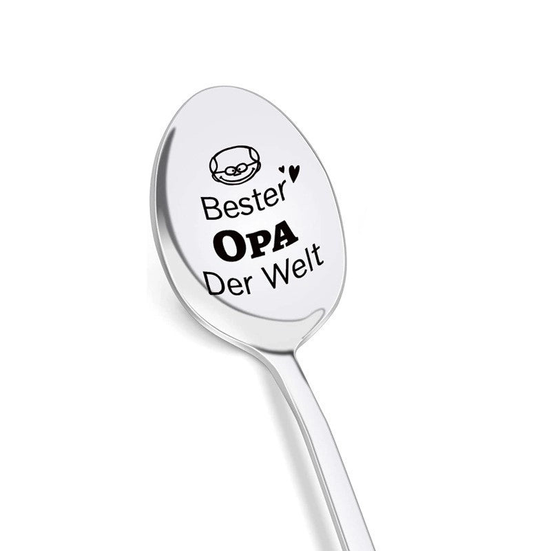 Fashion Letter Stainless Steel Spoon