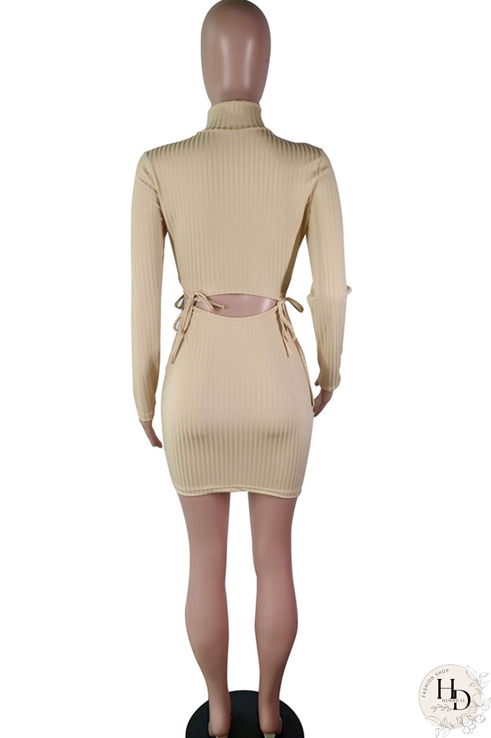 Black Polyester Casual Cap Sleeve Long Sleeves Turtleneck Step Skirt Knee-Length Solid Long Sleeve Dresse