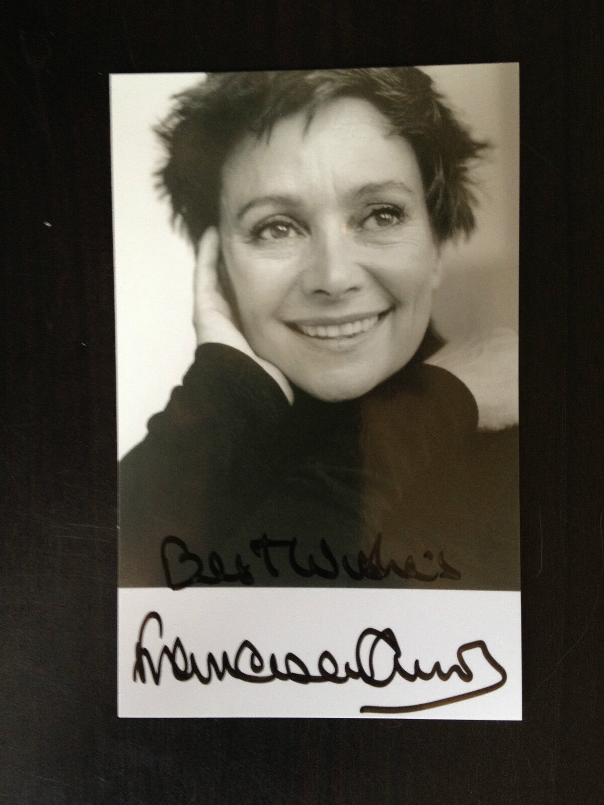 FRANCESCA ANNIS - POPULAR ACTRESS - LOVELY SIGNED B/W Photo Poster paintingGRAPH