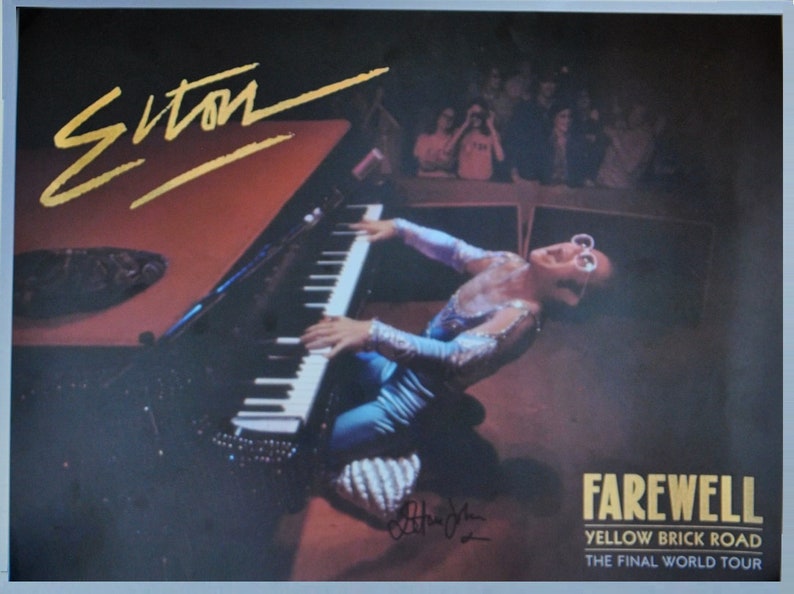 ELTON JOHN Signed LITHOGRAPH Numbered Yellow Brick Road Tour 16x 20 wcoa