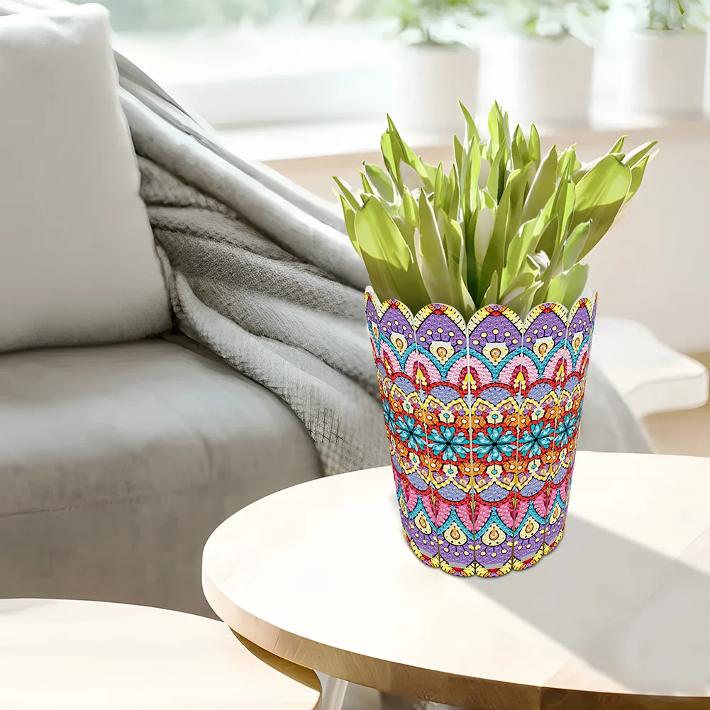 Desktop Diamond Art Flower Arrangement Vase for Home Office Decor (Flower)