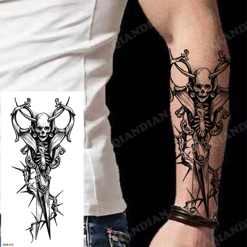Sdrawing New Waterproof Temporary Tattoo Sticker Forest Lion King Tiger Skull Flash Man Wolf Dragon Body Art Arm Fake Tattoos Women