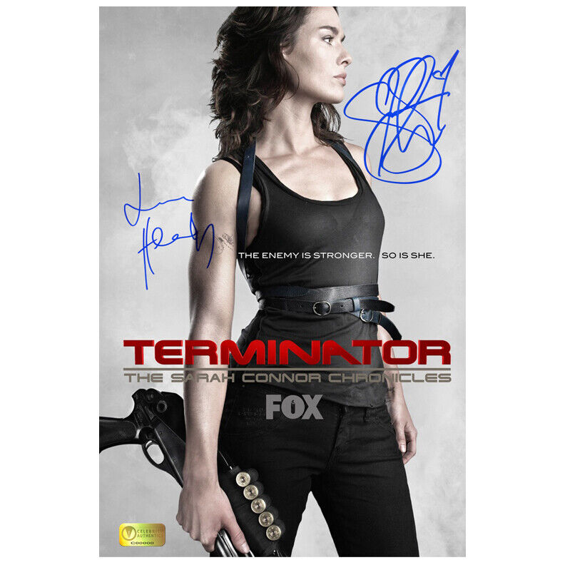 Summer Glau, Lena Headey Autographed Sarah Connor Chronicles 8x12 Photo Poster painting