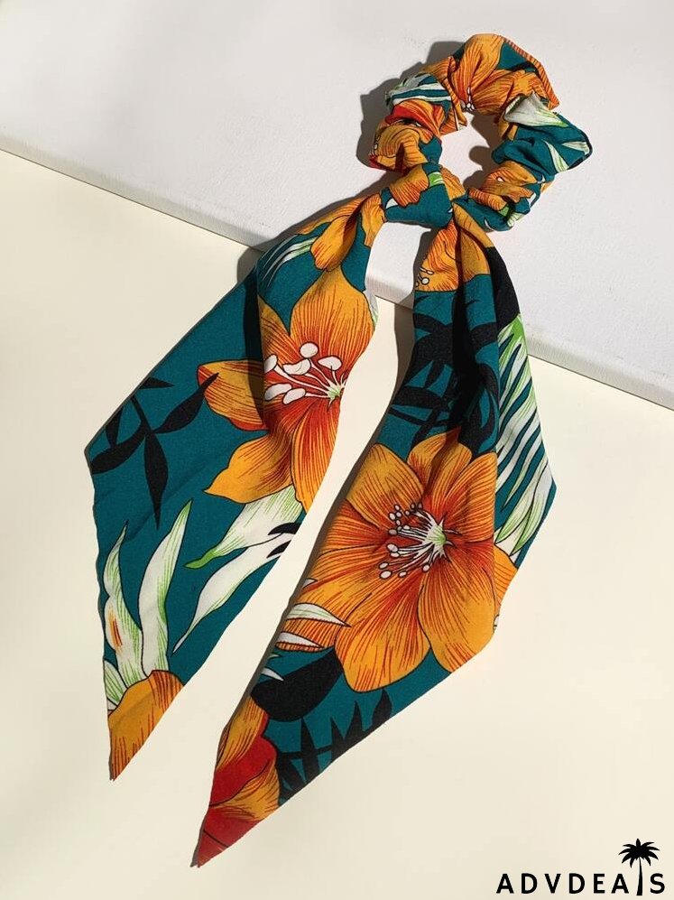 Flower Print Hair Tie