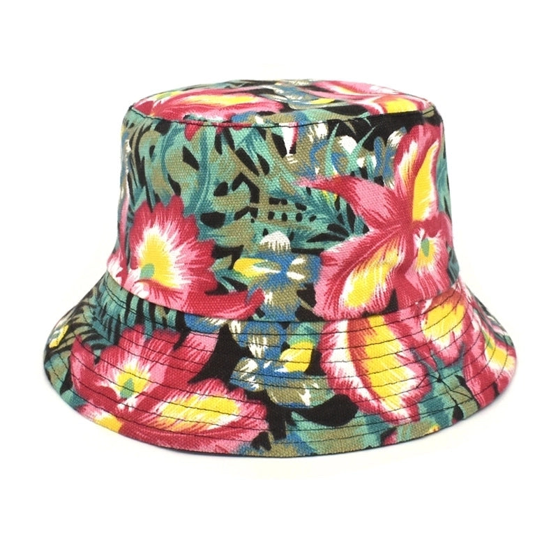 Unisex Fashion Flower Flat Eaves Bucket Hat
