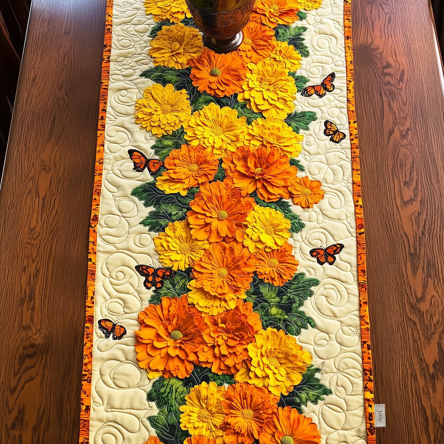 Bright Dia De Los Muertos Quilted Table Runner NCU0PT2093