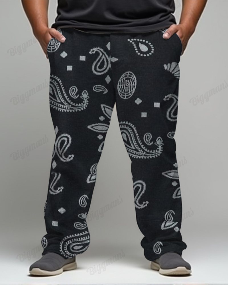 Street Paisley Men's Loose Plus Size Straight Pants