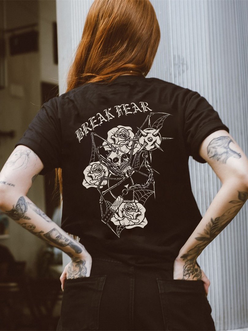 Break Fear Printed Women's T-shirt - Minnieskull