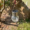 LED Solar Lamp Cracked Glass Ball Hanging Lights Waterproof Garden Decor