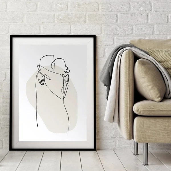 Abstract Line Drawing Couple