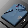 New men's solid color casual high-end polo shirt