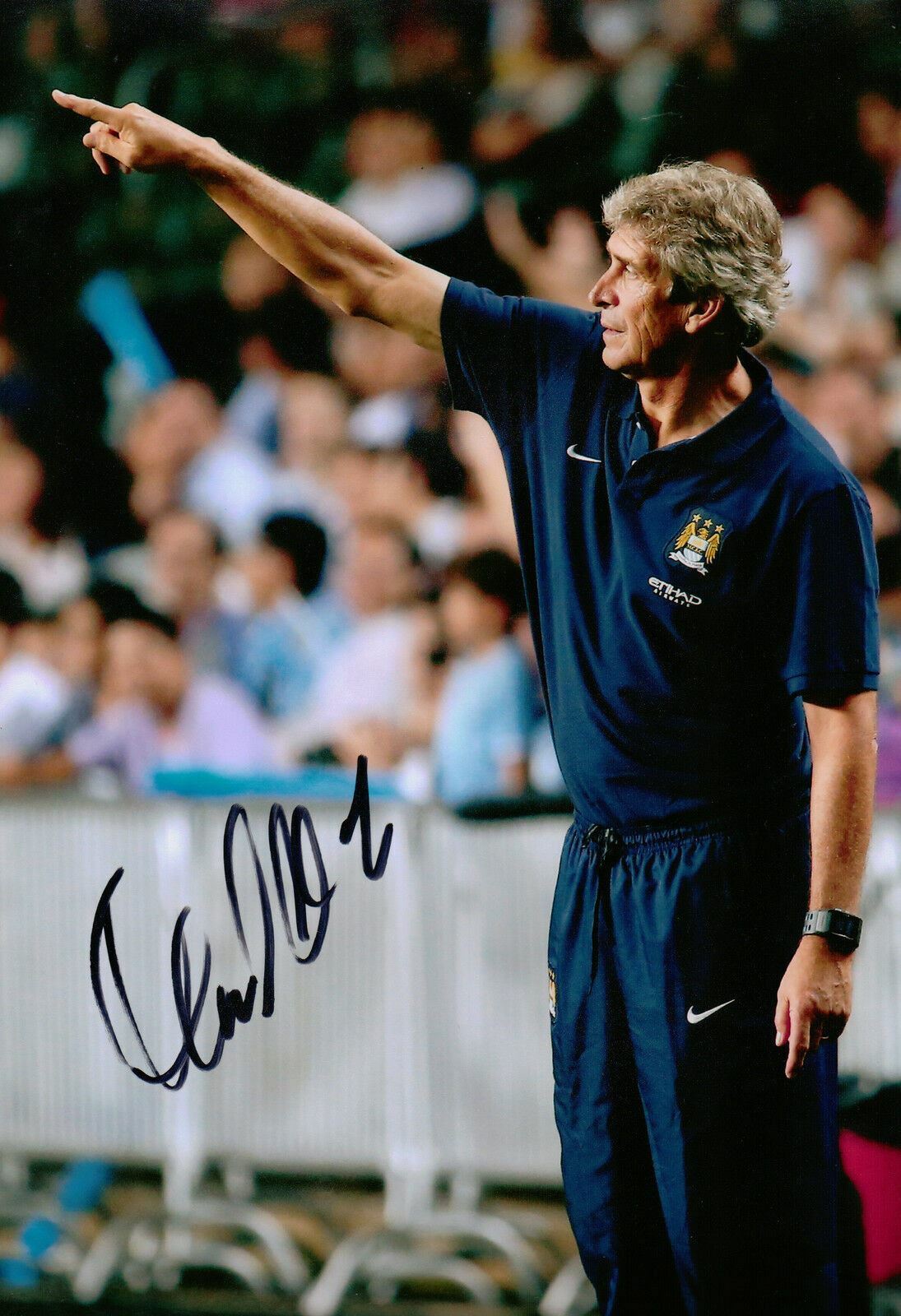 Manuel Pellegrini Genuine Hand SIgned 12X8 Photo Poster painting Manchester City (1738)