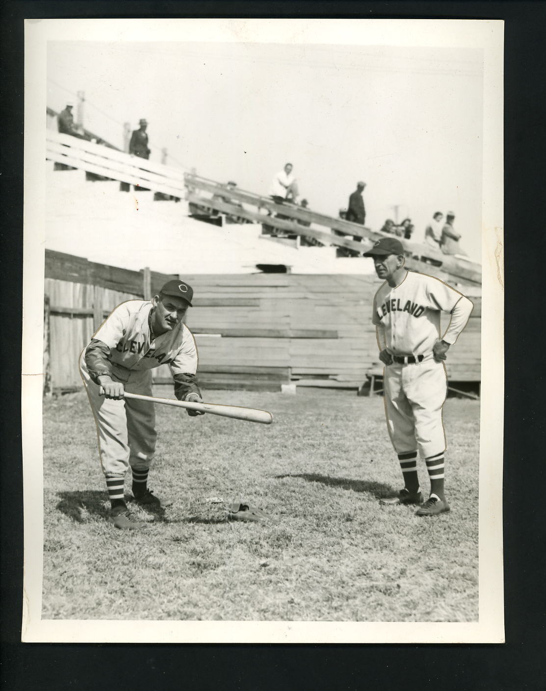 Al Milnar & Roger Peckinpaugh (?) 1941 Cleveland News Press Photo Poster painting Indians