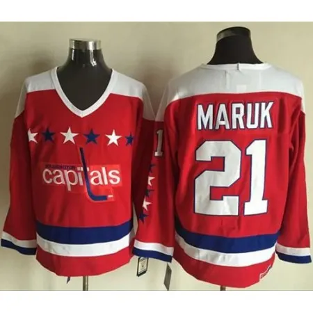 Capitals #21 Dennis Maruk Red Alternate CCM Throwback Stitched NHL Jersey