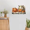 (US Only)Halloween Pumpkin Owl Wood 2D/Flat DIY Diamond Painting Hooks Home Decor Craft